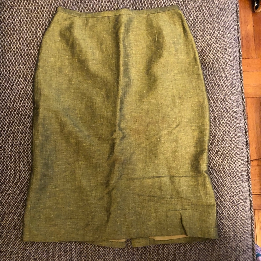 Green linen pencil skirt sz 2